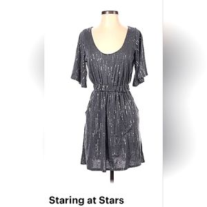 Ladies grey with blingy sequins dress size medium staring at the stars